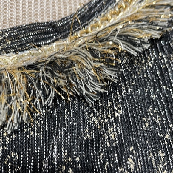 Grifflin Paris Blouson Dress NWT Metallic Sleeveless Keyhole Grey Size Small S - Picture 9 of 16